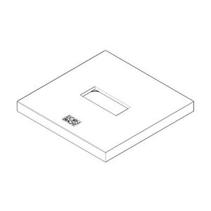 Rozet v. staande uitloop 131x131x12,5mm chr