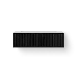 Wastafelmeubel SOLID FACET STRIPES 1200mm Solid Surface 1x wasbak 850mm 1x la zwart