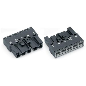 Connector WINSTA MIDI male steker/steker 5-polig codering L donkergrijs 4mm² VVE=50