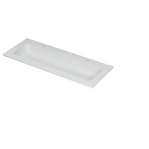 INK Aspekt Wastafel porselein centr. 2 kraangat Mat wit 120x45
