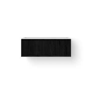 Wastafelmeubel SOLID FACET STRIPES 1000mm Solid Surface 1x wasbak 850mm 1x la zwart