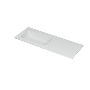 INK Aspekt Wastafel porselein li 1 kraangat Mat wit 120x45