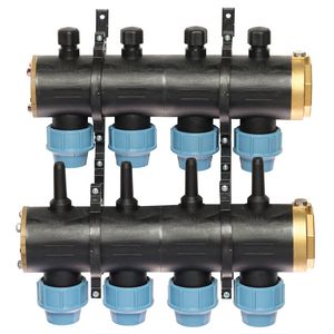 Brineverdeler 4430 2 "kunststof + PE-koppeling 40mm 4-groepen