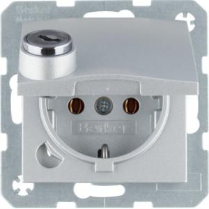 Wandcontactdoos RA klapdeksel slot berker S.1/B.3/B.7 alu