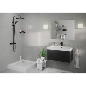Vernis Shape Showerpipe 240 1 straalsoort therm mat zwart