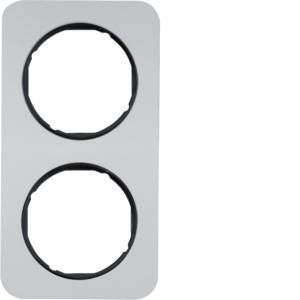 Afdekraam 2-v berker R.1 aluminium/zwart
