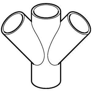 Polyethyleen (PE) dubbel T-stuk 45° 110mm