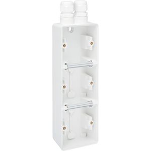 Spuitwaterdichte 3-voudige verticale opbouwdoos wit