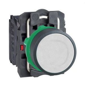 Drukknop Verzonken Terugvering 22mm 1NO+1NC Wit Harmony XB5
