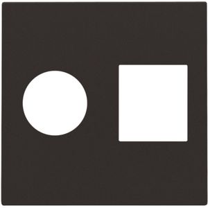 Afwerkingsset enkelvoudige coax/netwerkaans. RJ45 d.brown