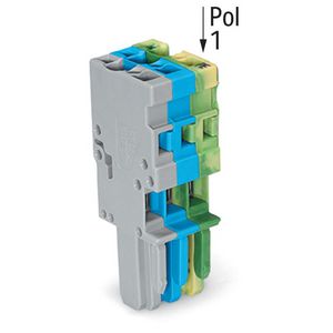 1-draads female steker CAGE CLAMP 4mm² groen-geel/bl VVE=50