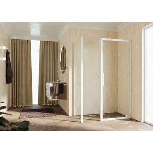 Zijwand K2F 1010-1030x2000mm wit mat helder