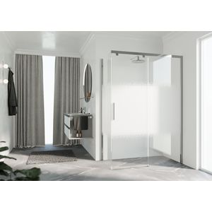 Zijwand K2FH 1010-1030x2000mm chroom rose motief