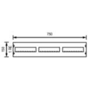 Afdekplaat met sleuf HxB 150x750mm
