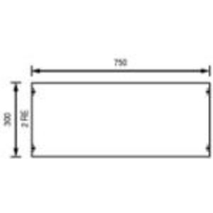 Afdekplaat blind HxB 300x750mm