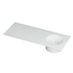 INK UFO Wastafel porselein rond re zonder kraangat GL wit 120x48