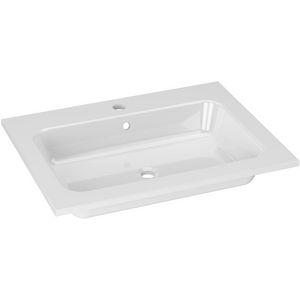 Meubelwastafel LUSSO 60cm kunstmarmer wit 1x kraangat