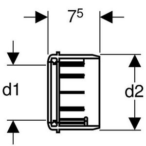 Polyethyleen (PE) insteekverloop / overgangsmof  110x90mm tbv closetaansluiting