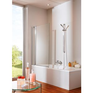 Badklapwand 2-delig 501 P 950-965x1500mm chroom look helder