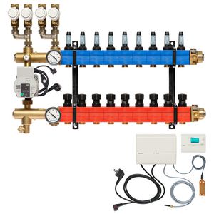 Vloerverw.verdeler 4861 4-pijps E-pomp BA. 10-145l/u 9-groeps