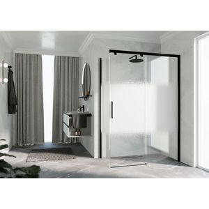 Zijwand K2FH 1010-1030x2000mm zwart rose motief