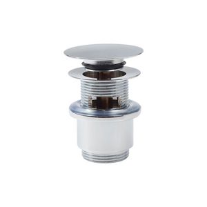 InBe stop/go afvoerplug met platte afdekkap, rond, chroom