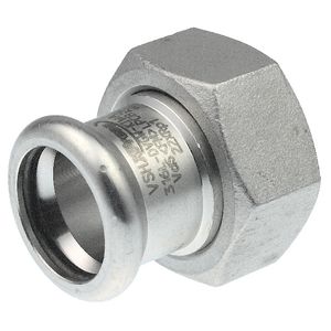 2-del. schroefkoppeling XPress RVS 316L 18x3/4" wartel R2704 VVE=10