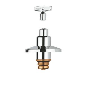 Bovendeel v. inb.stopkraan 3/4" + sleutel + stofkap chroom