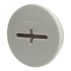 Blindstop kunststof draad M25x1,5 grijs glasvezelv