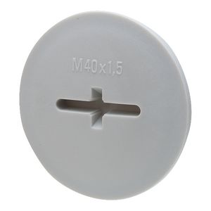 Blindstop kunststof draad M40x1,5 grijs glasvezelv