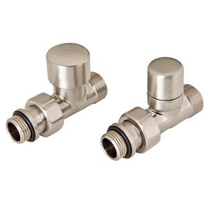 Designkraanset OVUS recht 1/2" (therm. voorbereid) + voetventiel recht 1/2" rvs-look