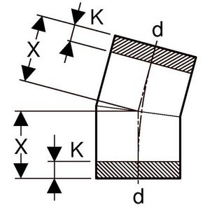 Polyethyleen (PE) bocht 15° gelaste uitvoering 250mm