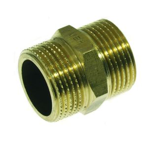 Dubbele nippel messing 1/2" DZR (DeZinc. Resistant)