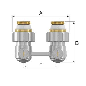 H-onderblok 2-pijps, haaks MM G1/2x3/4 EK Ni Simplex
