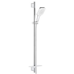 Glijstangset rainshower 130 smartact. cube 90cm moonwhite