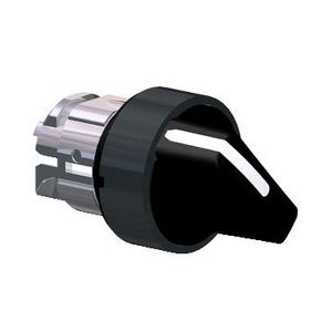 Kop voor keuzeschakelaar 2 standen 90gr. Ø22mm Zwart
