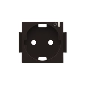 Afwerkingsset geconn. schakelbaar stopcontact+knop d.brown