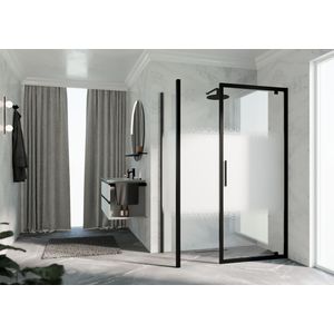 Zijwand K2F 1010-1030x2000mm zwart rose motief