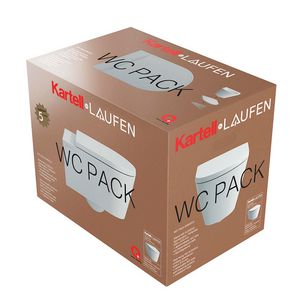 Wandcloset combipack KARTELL H820337 rimless diepspoel 545mm wit incl. zitting softclose