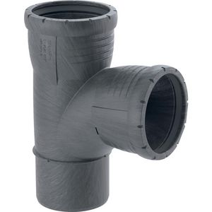 Silent-Pro PP-MX stroom T-stuk 87,5°  90mm 2x mof/spie VVE=10