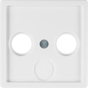 Afdek. antennecontactdoos 2 uitsparingen berker Q.1/Q.3/Q.7 polar wit