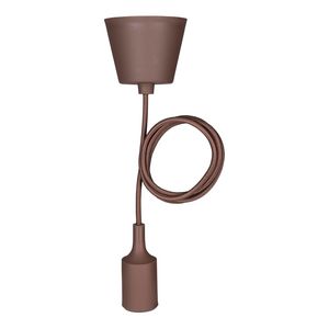 Pendel hanglamp Silicone E27 bruin L=1.5m.