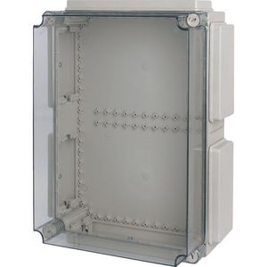 Kast Ci HxBxD=546x421x225mm deksel Ral7035 4x gladde flenzen