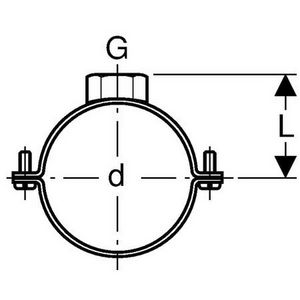 beugel gegalvaniseerd met moer 1" 315mm