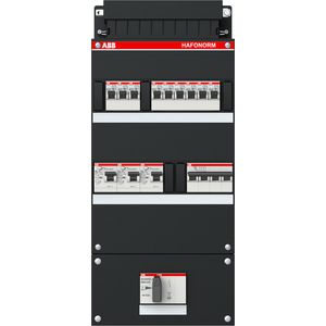 Groepenkast 9x achter 3x30mA HS+D 3-fasen 1SPF006905F1758