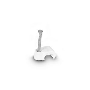 Doos a 100st. spijkerclip wit tbv platte kabel 5/6mm