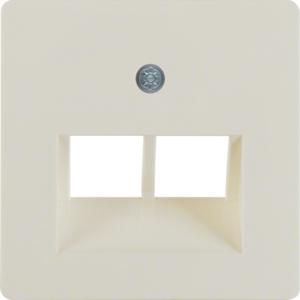 Centraalplaat v RJ-datacontactdoos 2-v wit glans