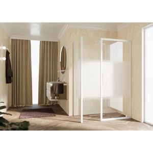 Zijwand K2F 1010-1030x2000mm wit mat rose motief