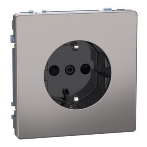Wandcontactdoos Kinderbeveiliging Steekklemmen Nikkel metallic Systeem D