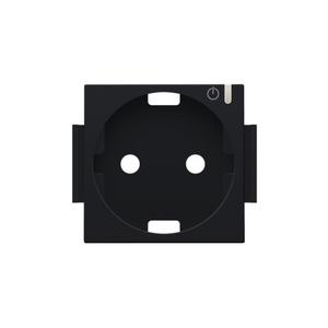 Afwerkingsset geconn. schakelbaar stopcontact+knop black